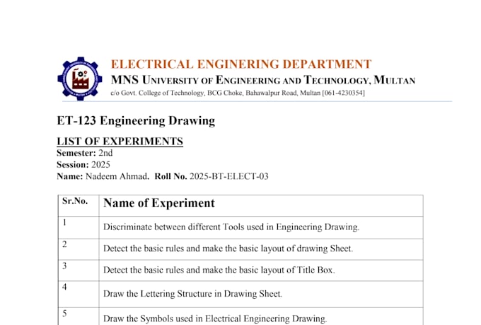 electrical engineering technical writing and lab manuals